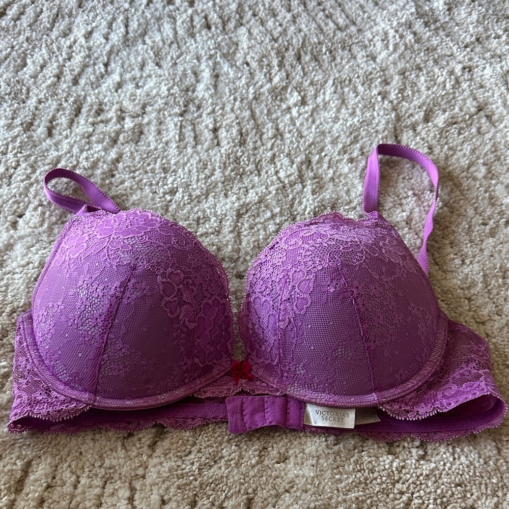 Victoria's Secret Purple Dream Angels PushUp  Lace Bra
